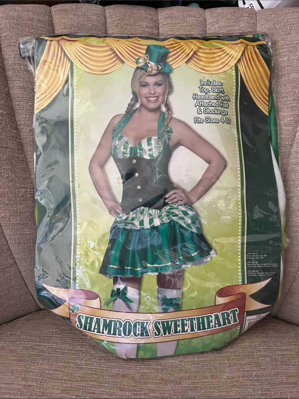 Halloween Shamrock  Sweetheart St. Patrick's Costume - Green & White